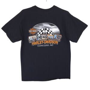 Harley Davidson T Shirt Mens L Black Speedway Concord North Carolina Graphic Tee